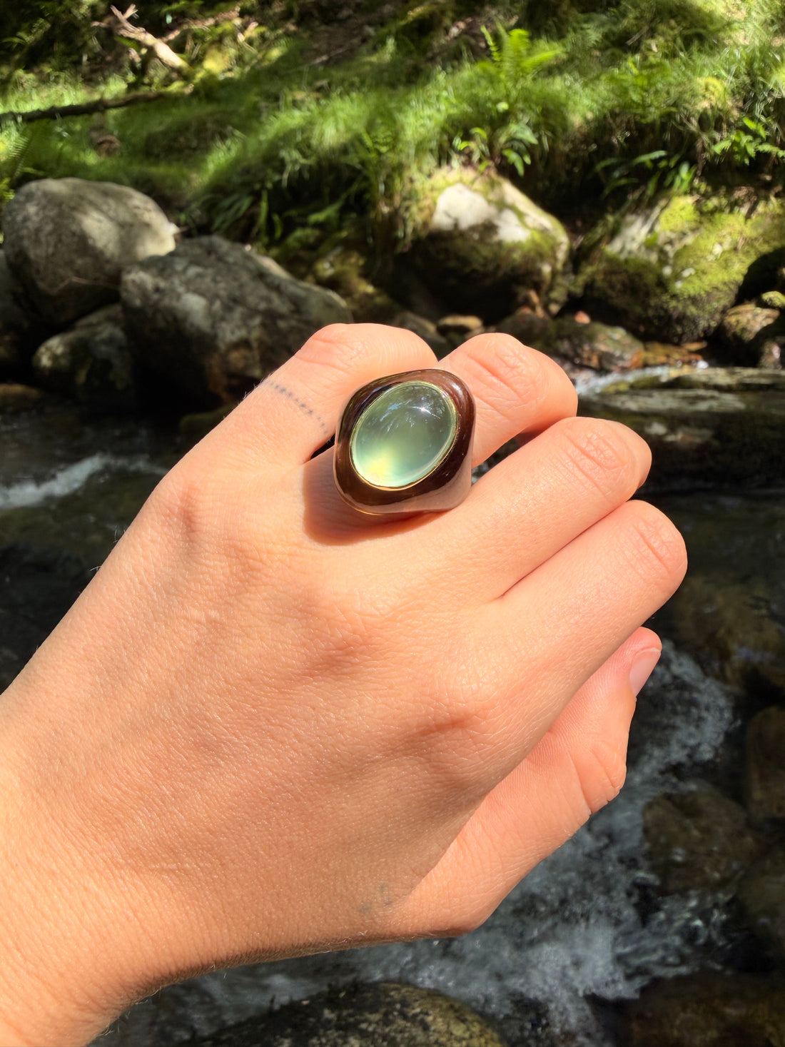 Moonstone & Crystal Ring