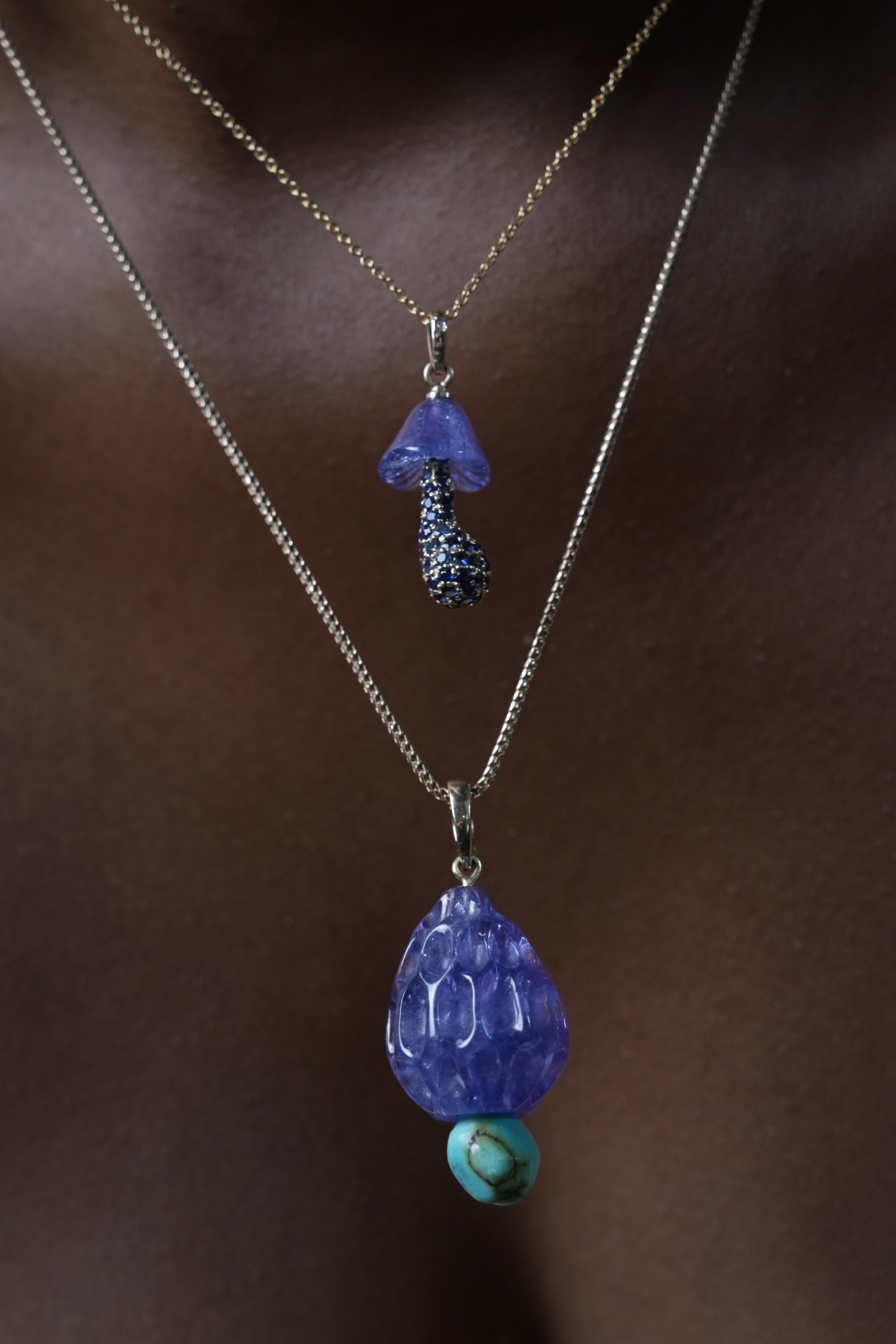 Tanzanite Mushroom Necklace