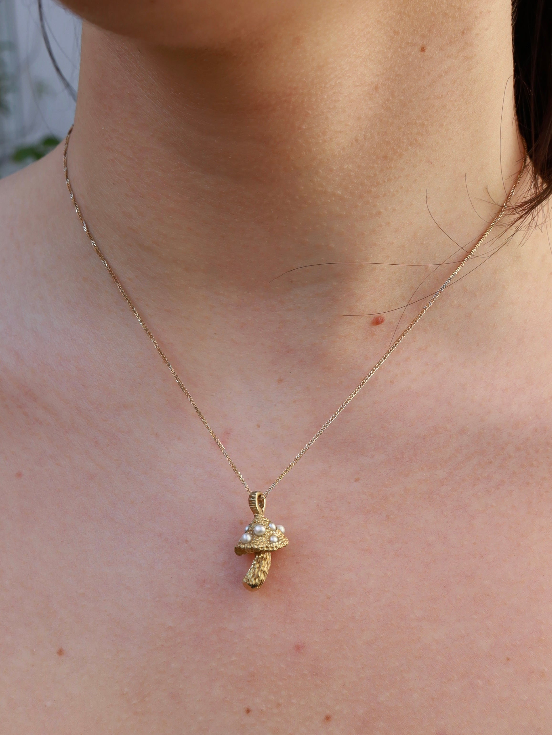 Pearl Toadstool necklace