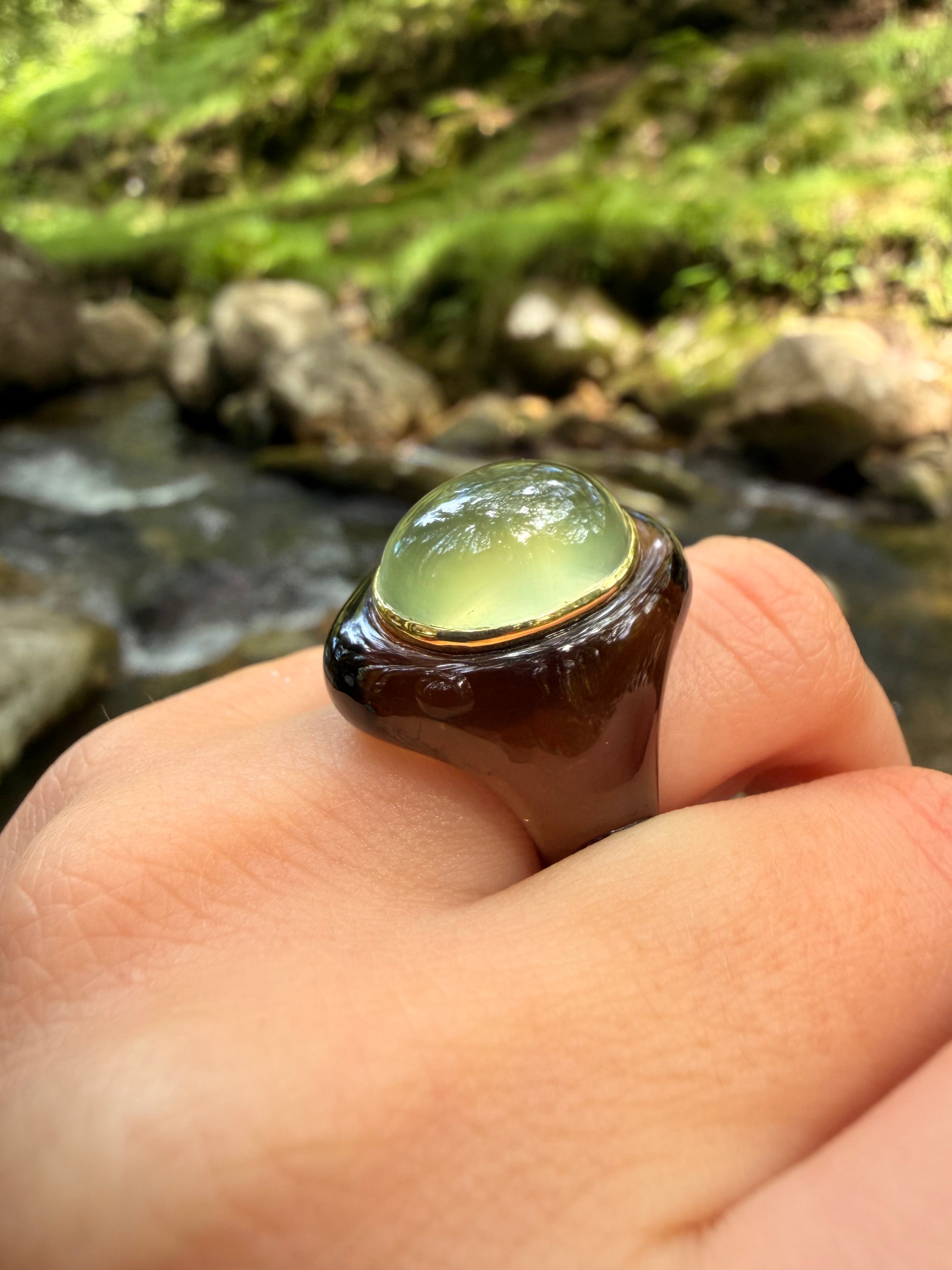 Moonstone & Crystal Ring