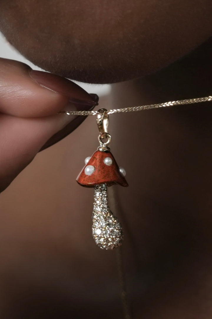Diamond Toadstool Necklace
