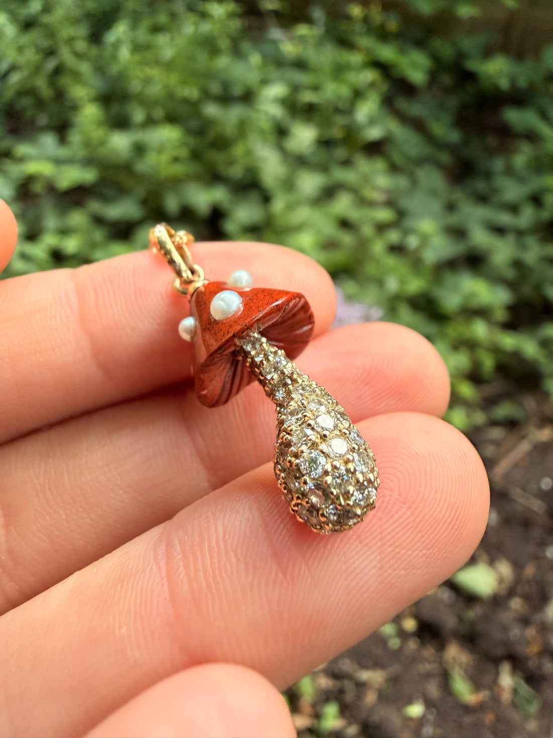 Diamond Toadstool Necklace