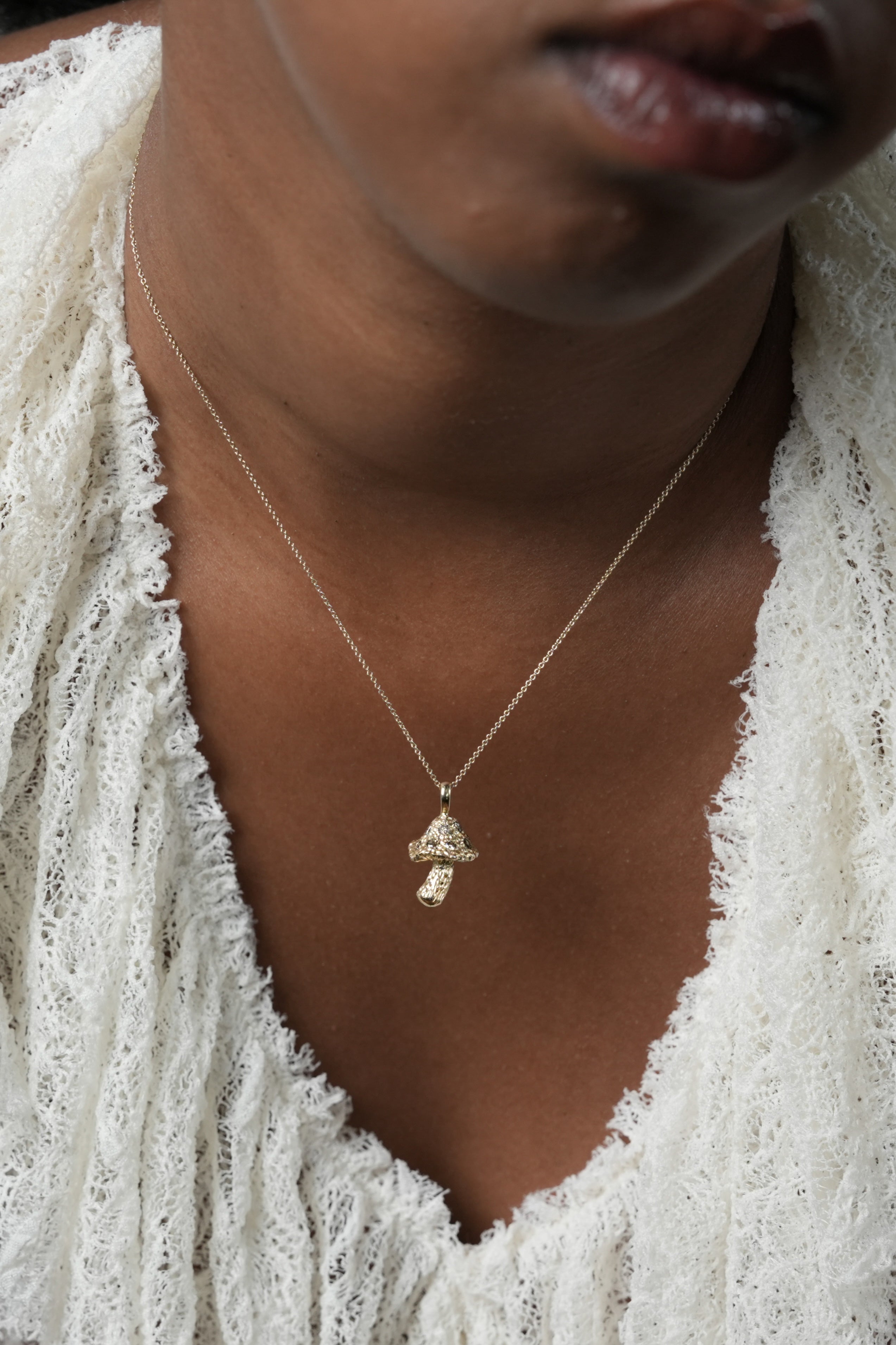 Diamond Mushroom necklace