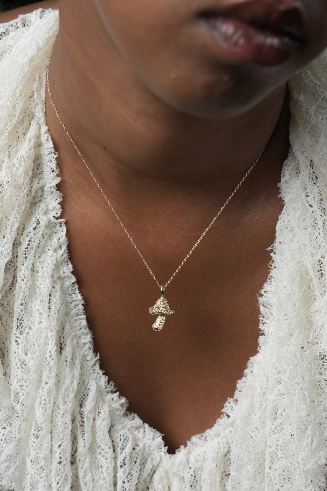 Diamond Mushroom necklace