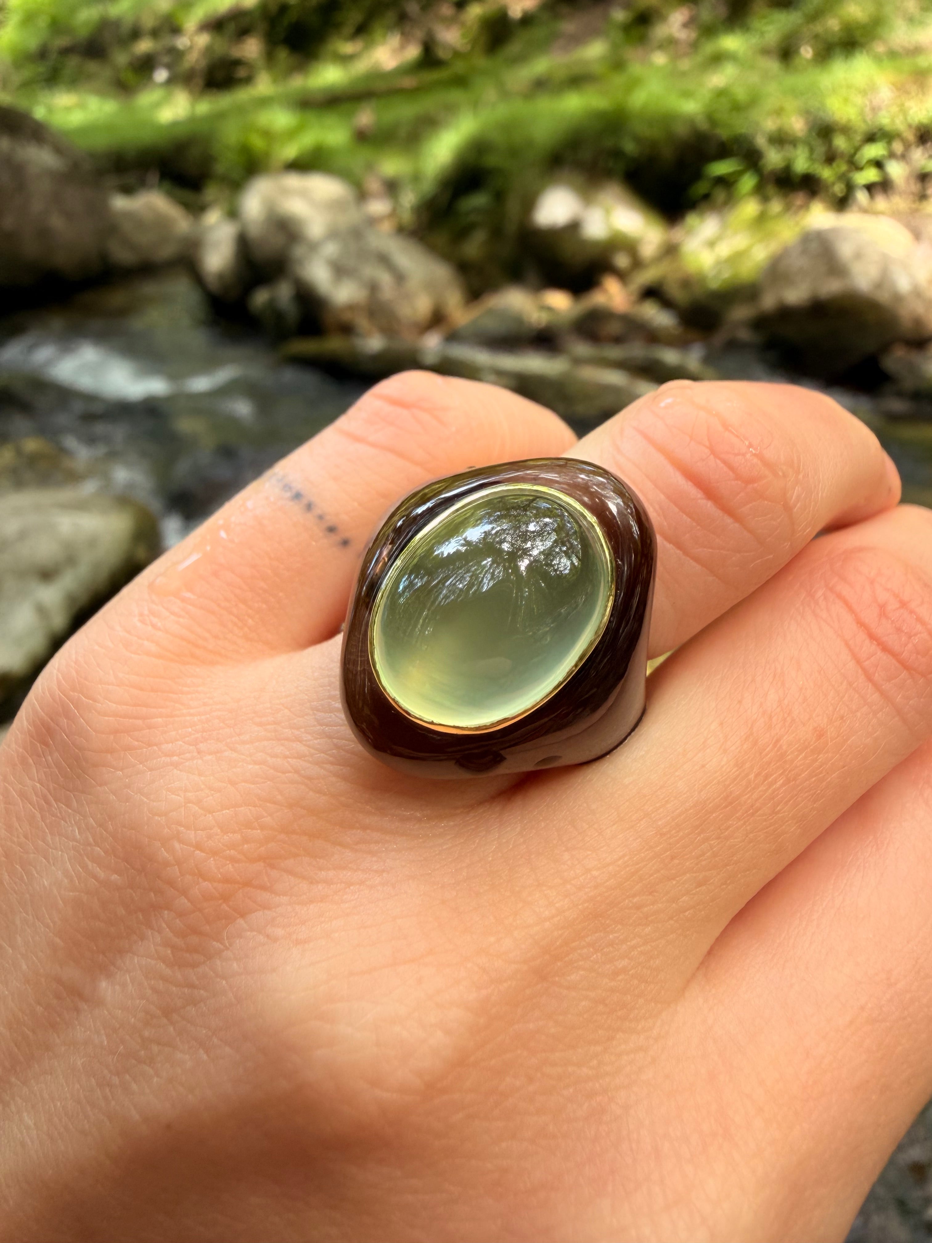 Moonstone & Crystal Ring