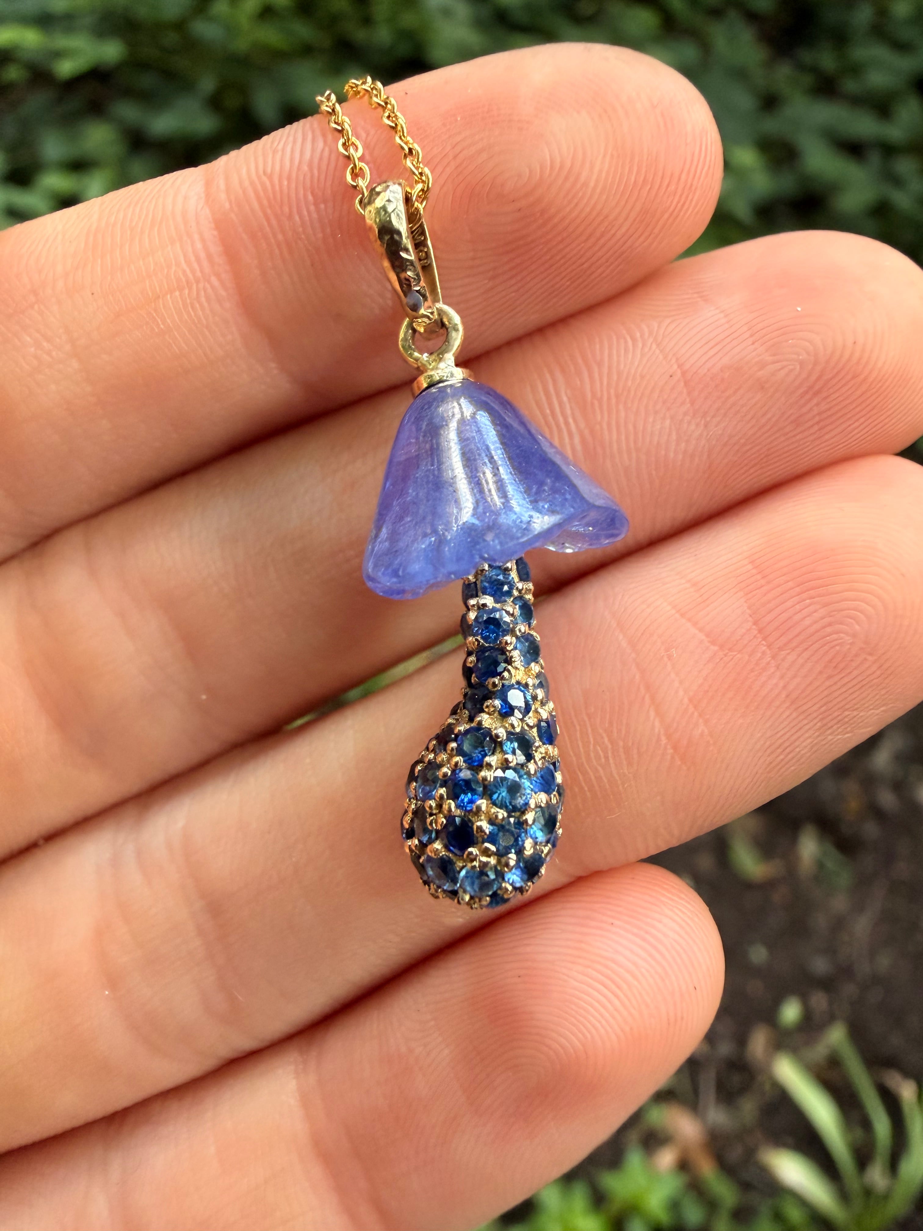 Tanzanite Mushroom Necklace