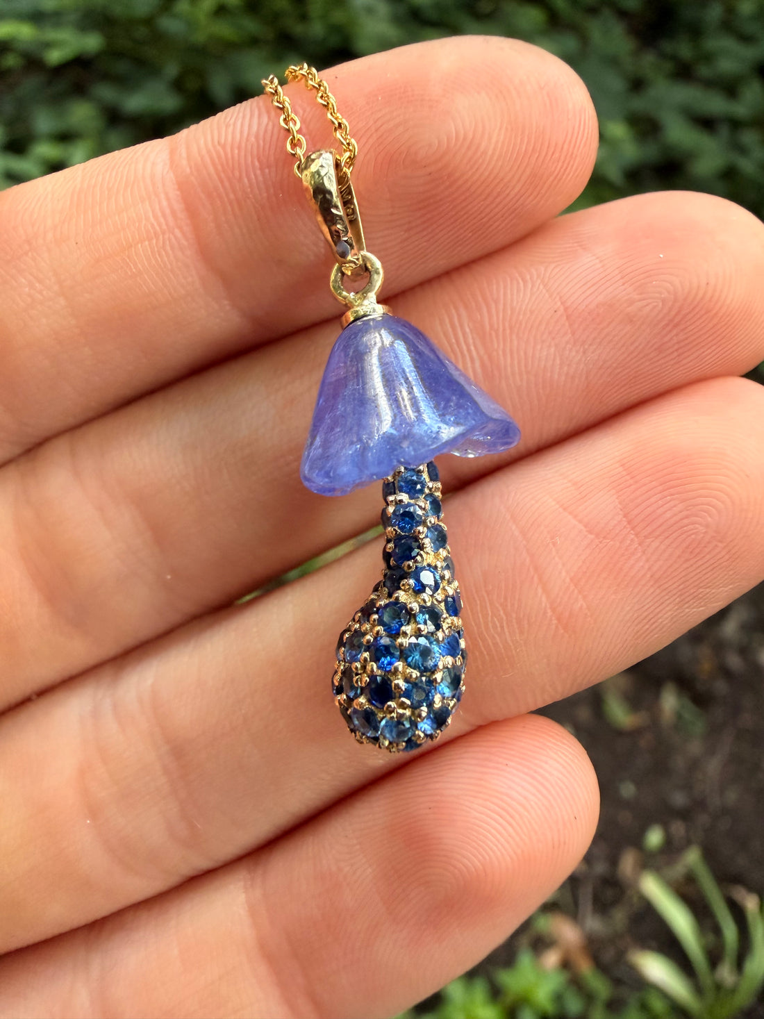 Tanzanite Mushroom Necklace