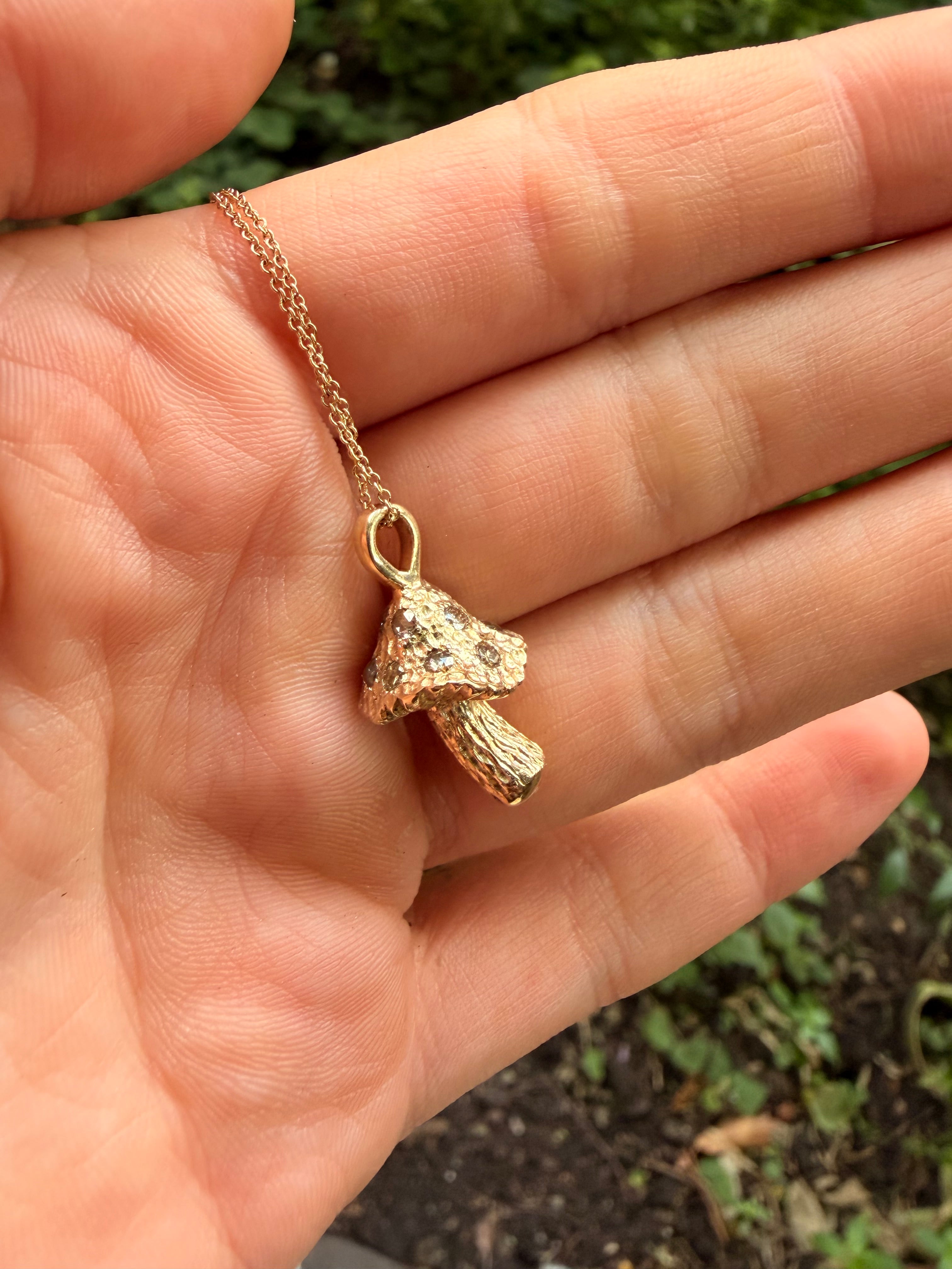 Diamond Mushroom necklace