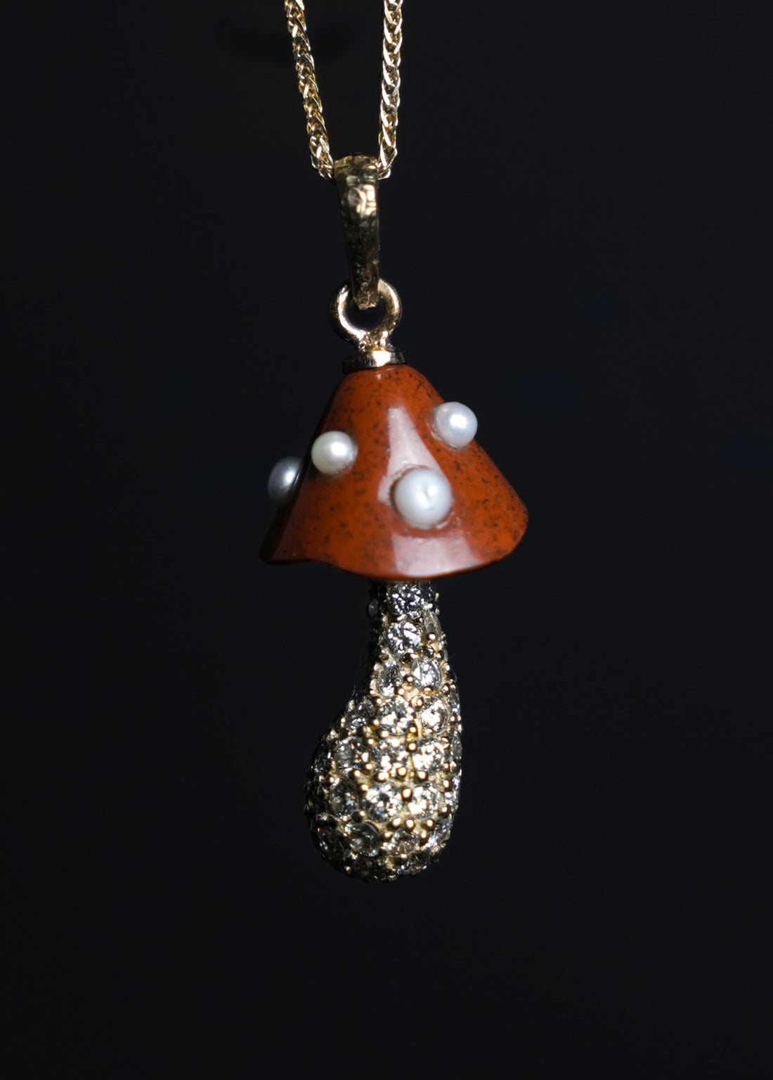 Diamond Toadstool Necklace