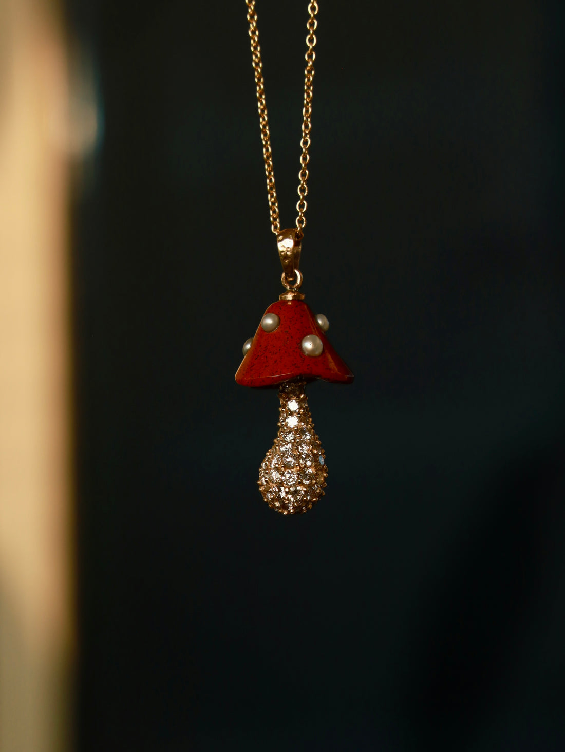 Diamond Toadstool Necklace