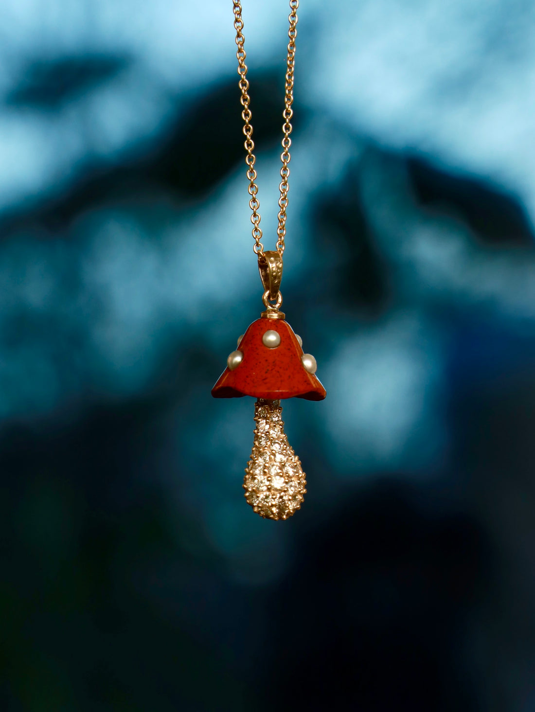 Diamond Toadstool Necklace